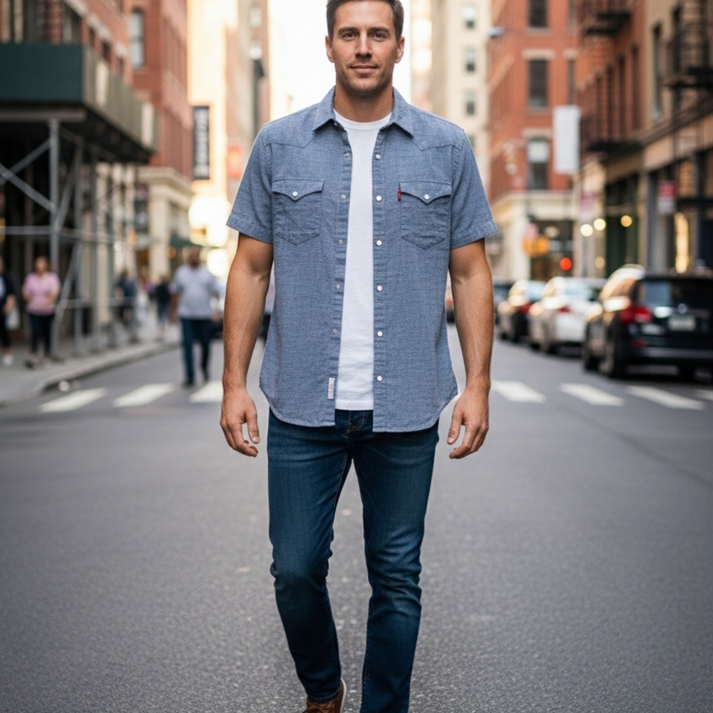 Levi's Casual Blue Button-Down Shirt